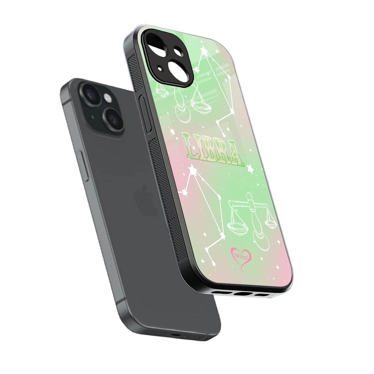 Libra Aura sleek iphone 13 cover with tempered glass back and TPU edges