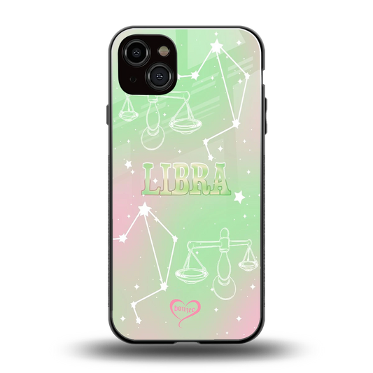 Libra Aura back phone cover | glass case for iphone 14 plus