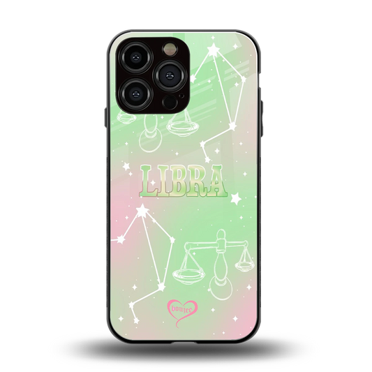 Libra Aura back phone cover | glass case for iphone 15 pro max