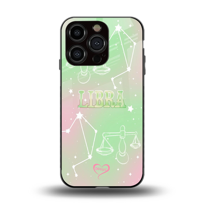 Libra Aura back phone cover | glass case for iphone 15 pro