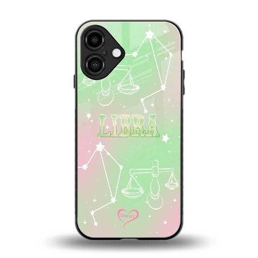 Libra Aura back phone cover | glass case for iphone 16 plus
