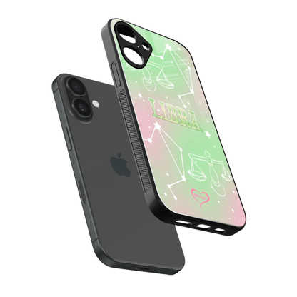 Libra Aura sleek iphone 16 plus cover with tempered glass back and TPU edges