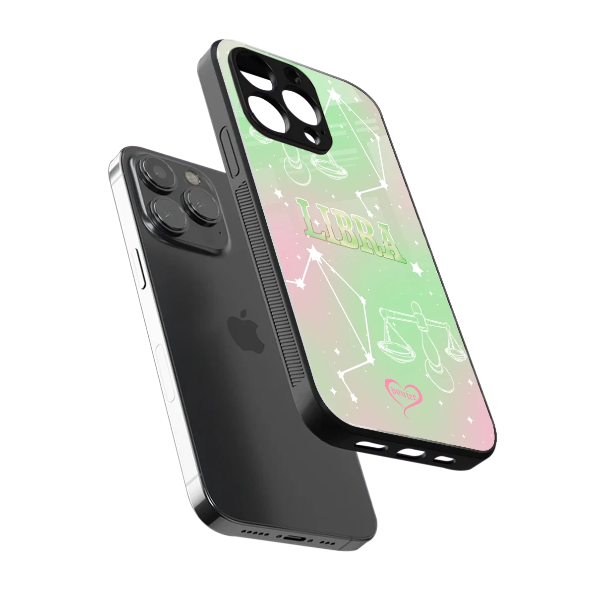 Libra Aura sleek iphone 16 pro max cover with tempered glass back and TPU edges