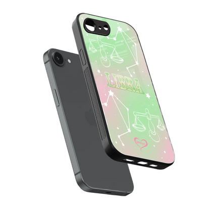 Libra Aura sleek iphone 16e cover with tempered glass back and TPU edges