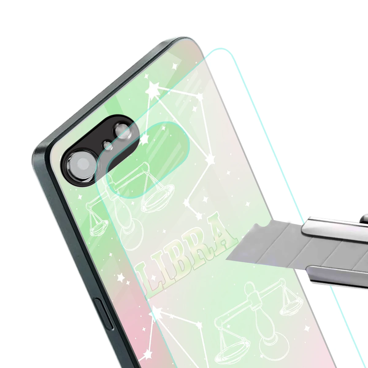 Libra Aura stylish phone case for iphone 16e | glossy glass and slim fit