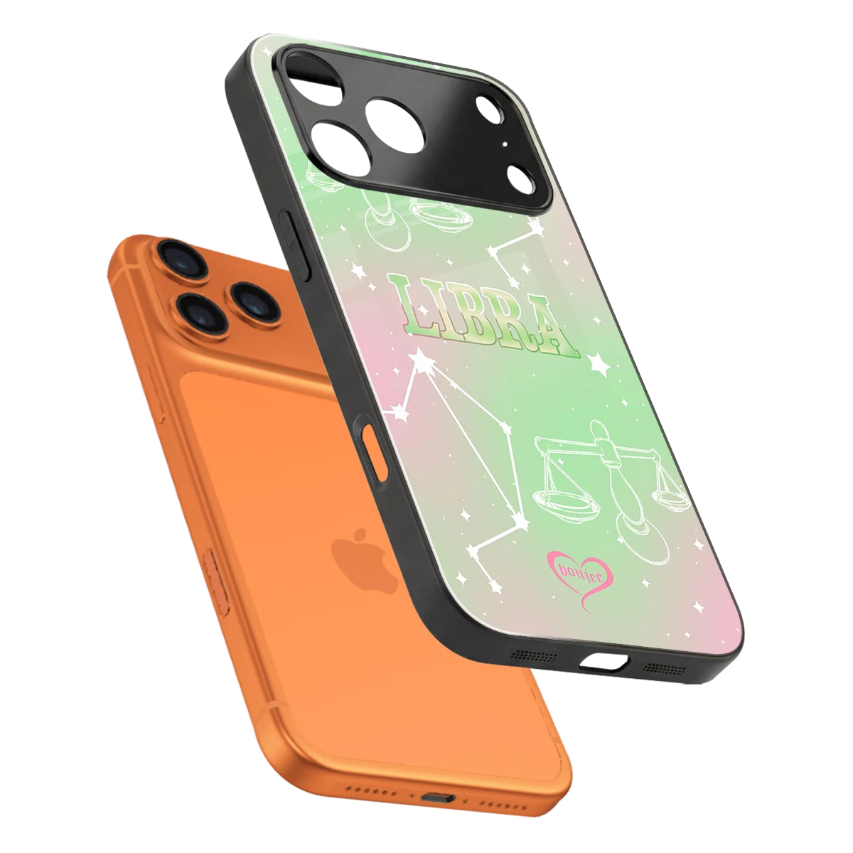 Libra Aura sleek iphone 17 pro cover with tempered glass back and TPU edges