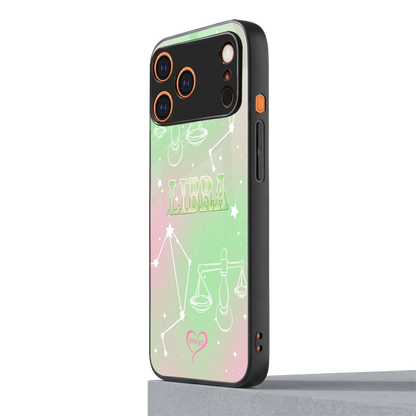 Libra Aura iphone 17 pro mobile cover | shockproof glass phone case