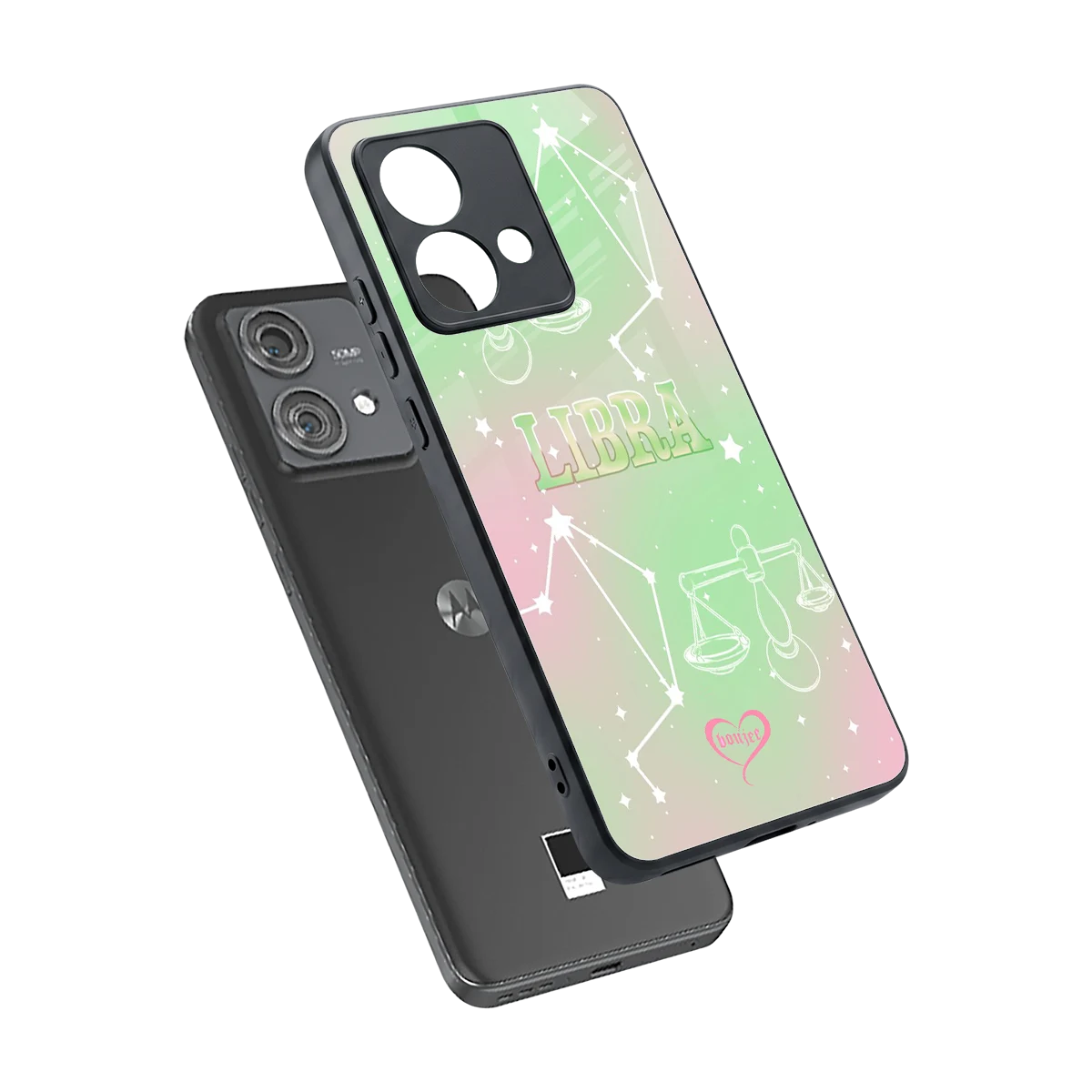 Libra Aura sleek motorola edge 40 neo 5g cover with tempered glass back and TPU edges
