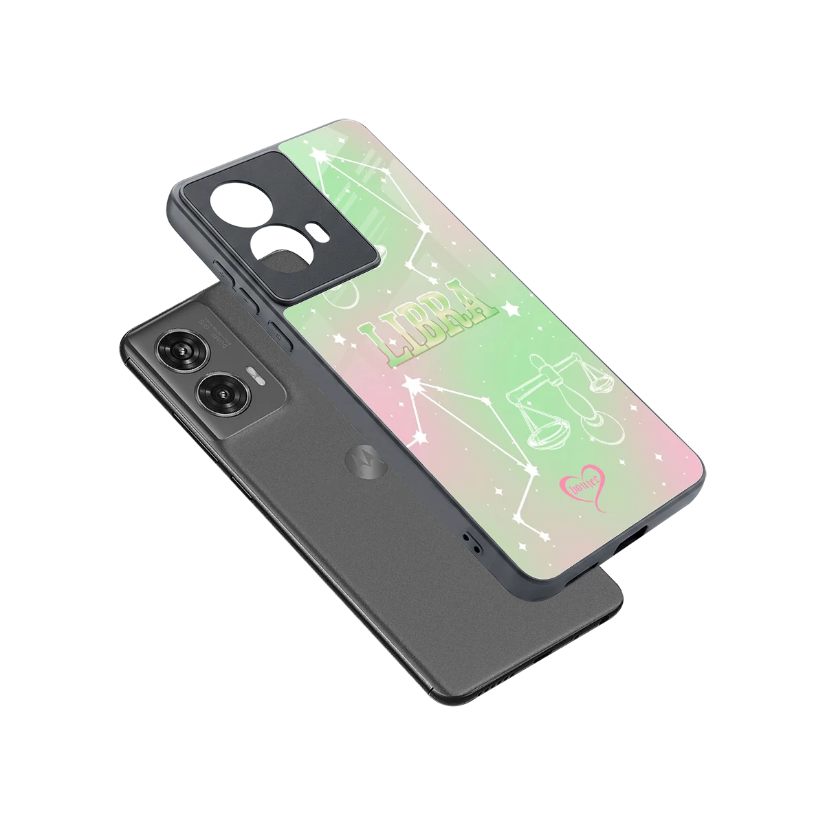Libra Aura sleek motorola edge 50 fusion cover with tempered glass back and TPU edges