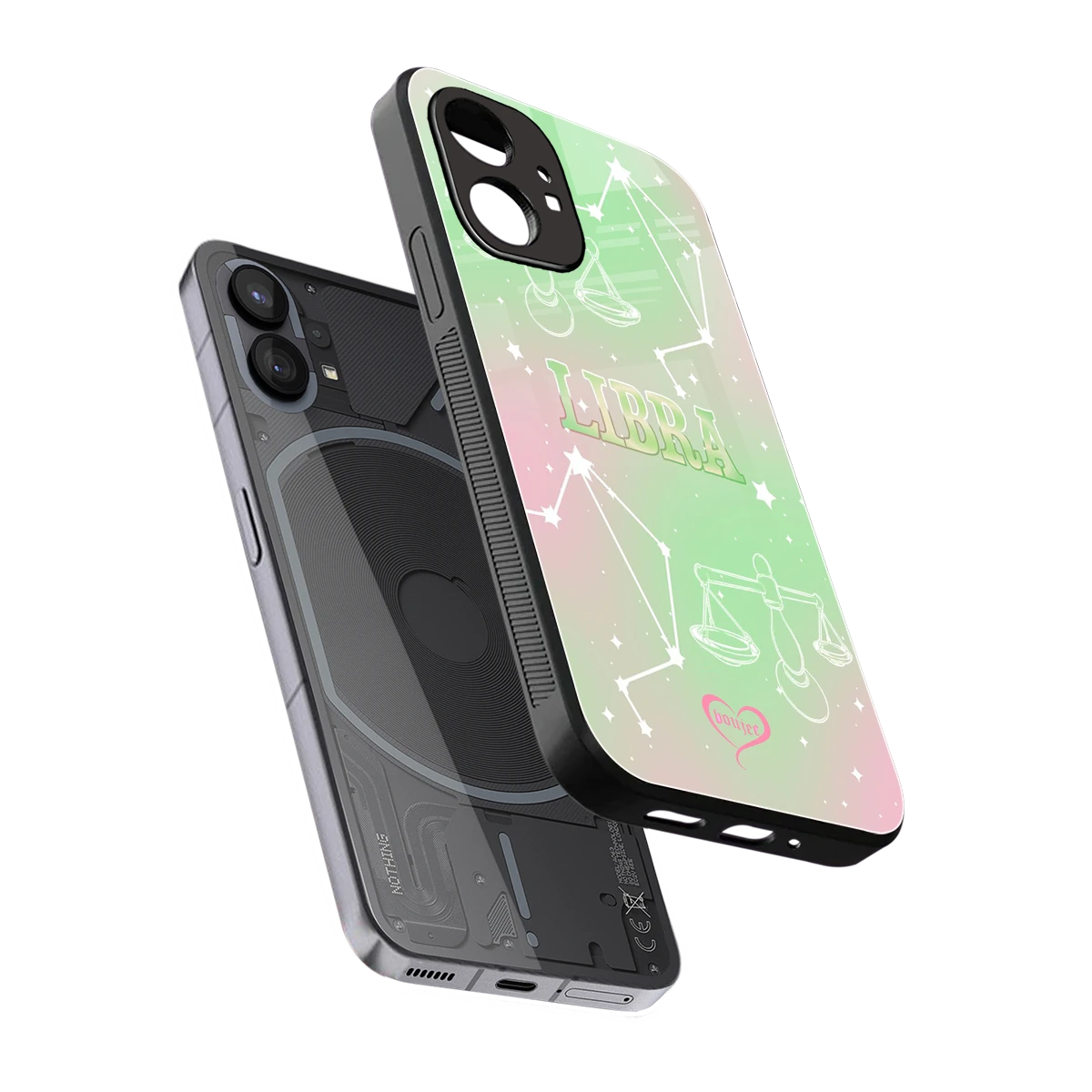 Libra Aura sleek nothing phone 1 cover with tempered glass back and TPU edges