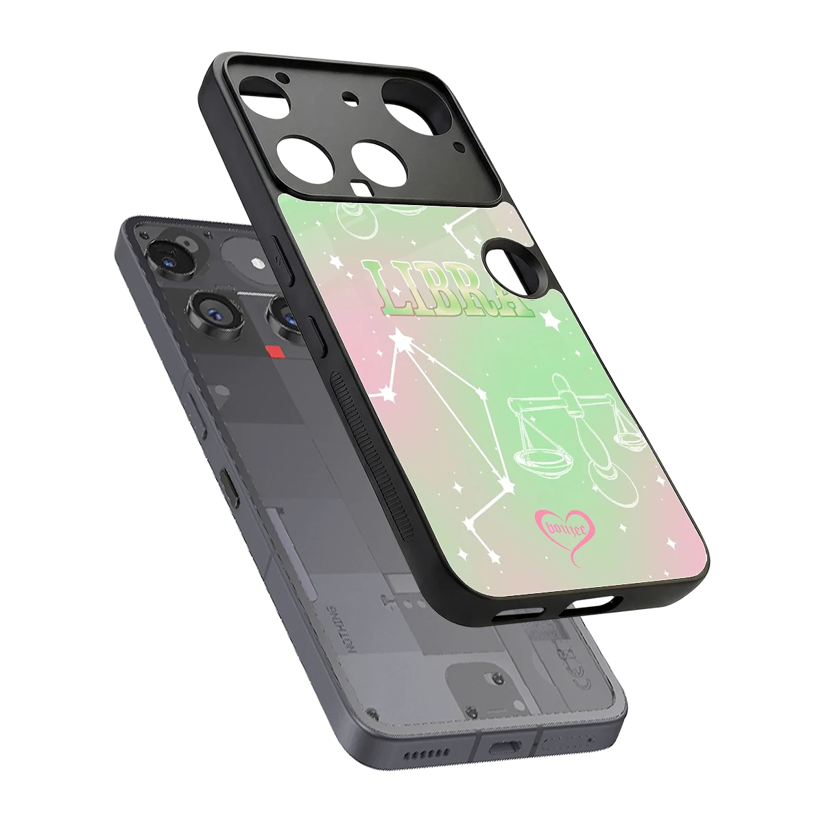 Libra Aura sleek nothing phone 3 cover with tempered glass back and TPU edges
