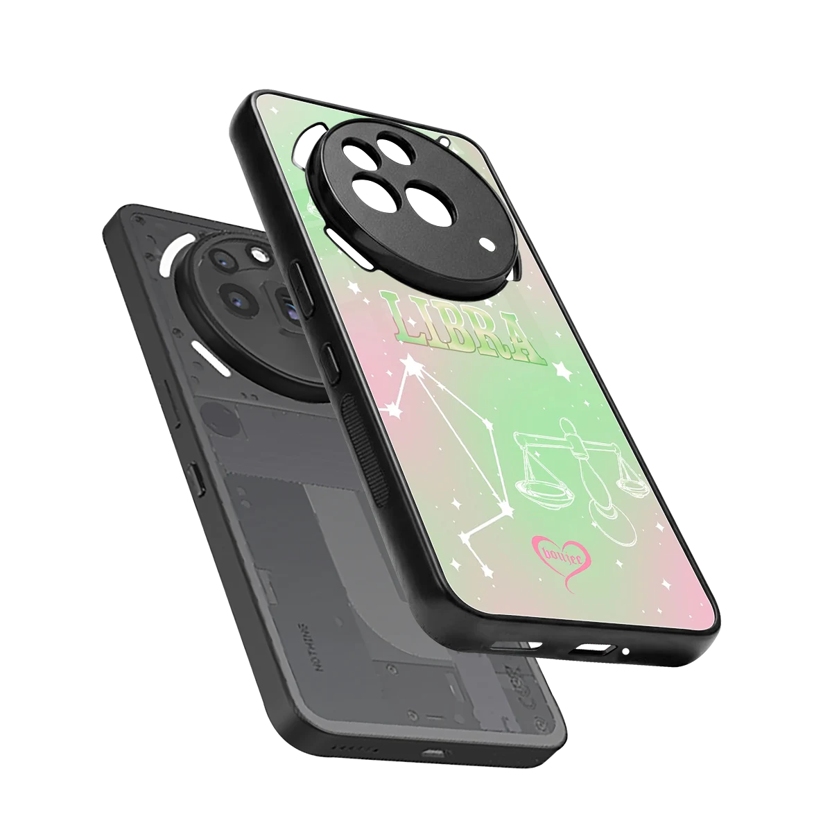 Libra Aura sleek nothing phone 3a pro cover with tempered glass back and TPU edges