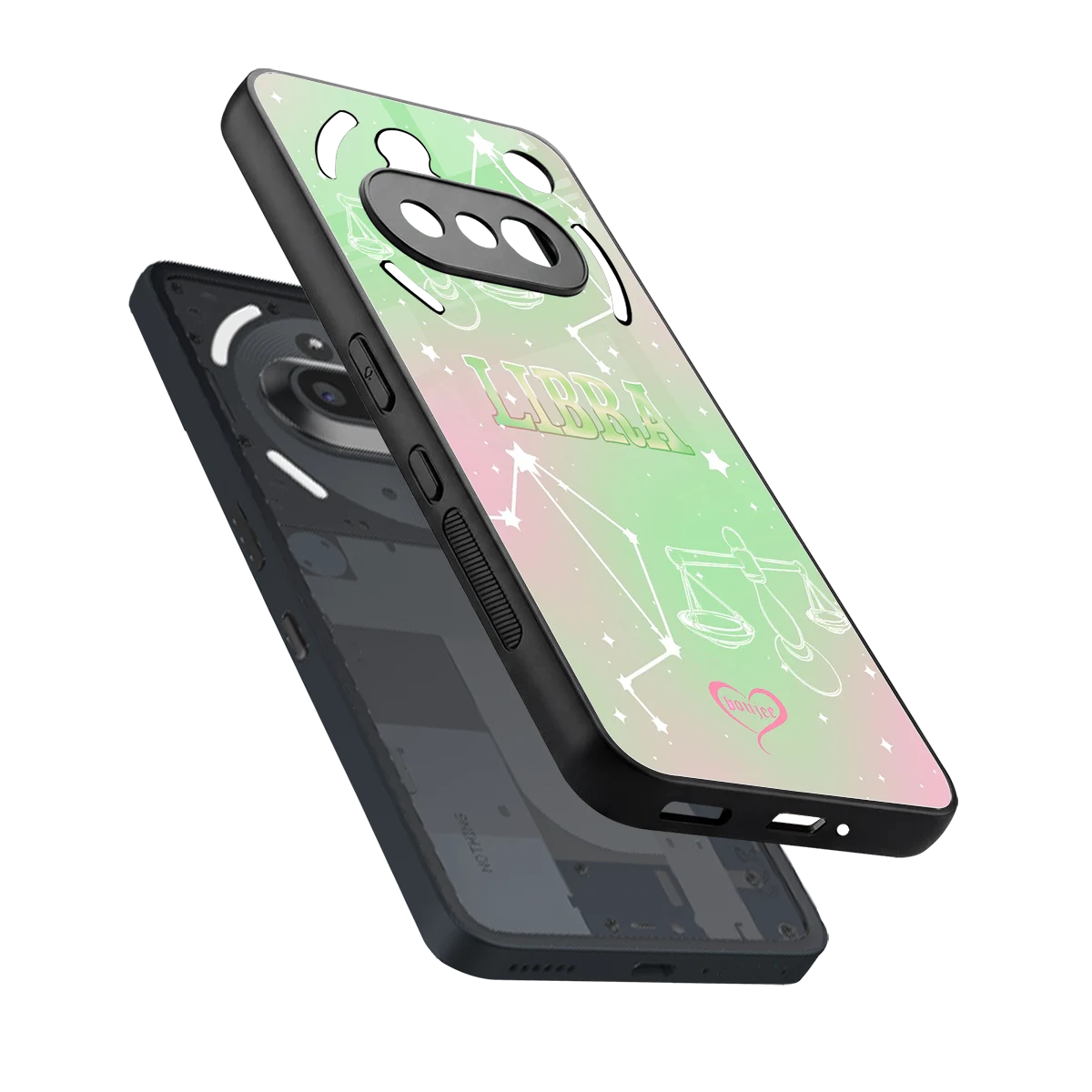 Libra Aura sleek nothing phone 3a cover with tempered glass back and TPU edges