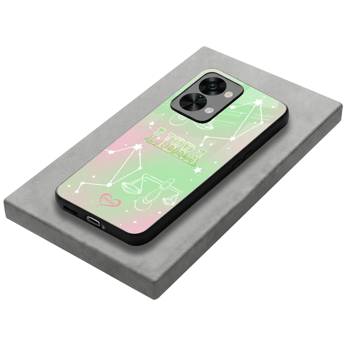 Libra Aura stylish phone case for oneplus nord 2t | glossy glass and slim fit