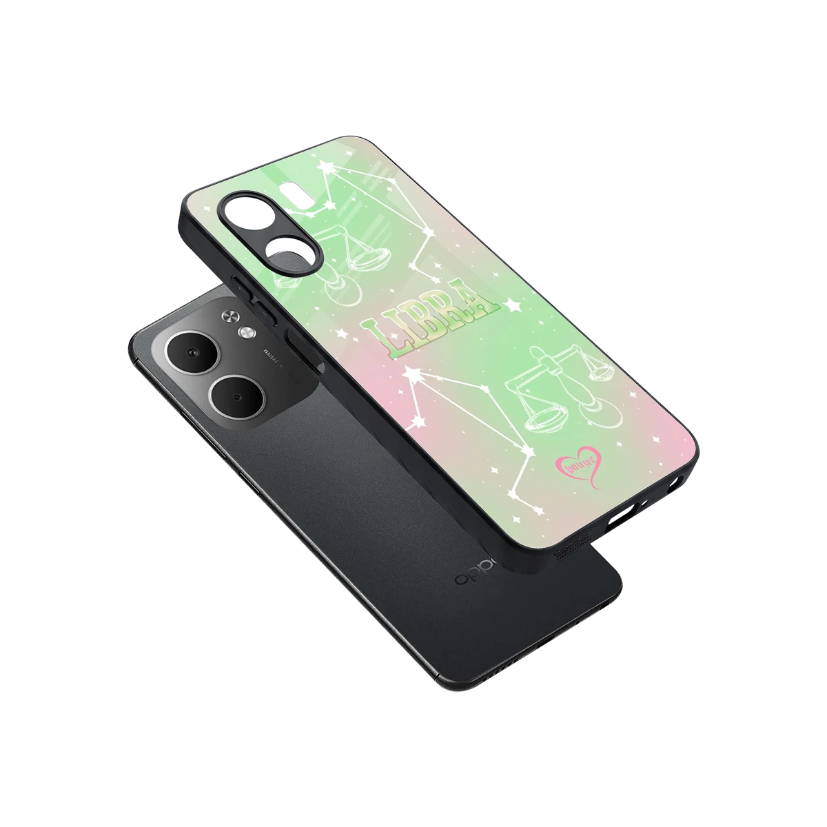 Libra Aura sleek oppo a5x 5g cover with tempered glass back and TPU edges