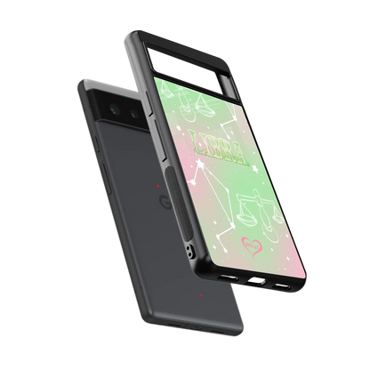 Libra Aura sleek google pixel 6a cover with tempered glass back and TPU edges