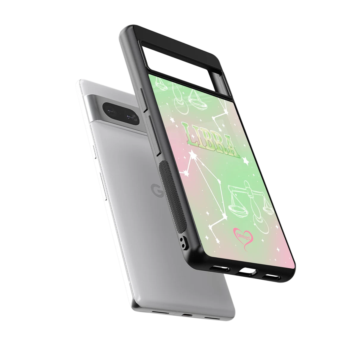 Libra Aura sleek google pixel 7a cover with tempered glass back and TPU edges