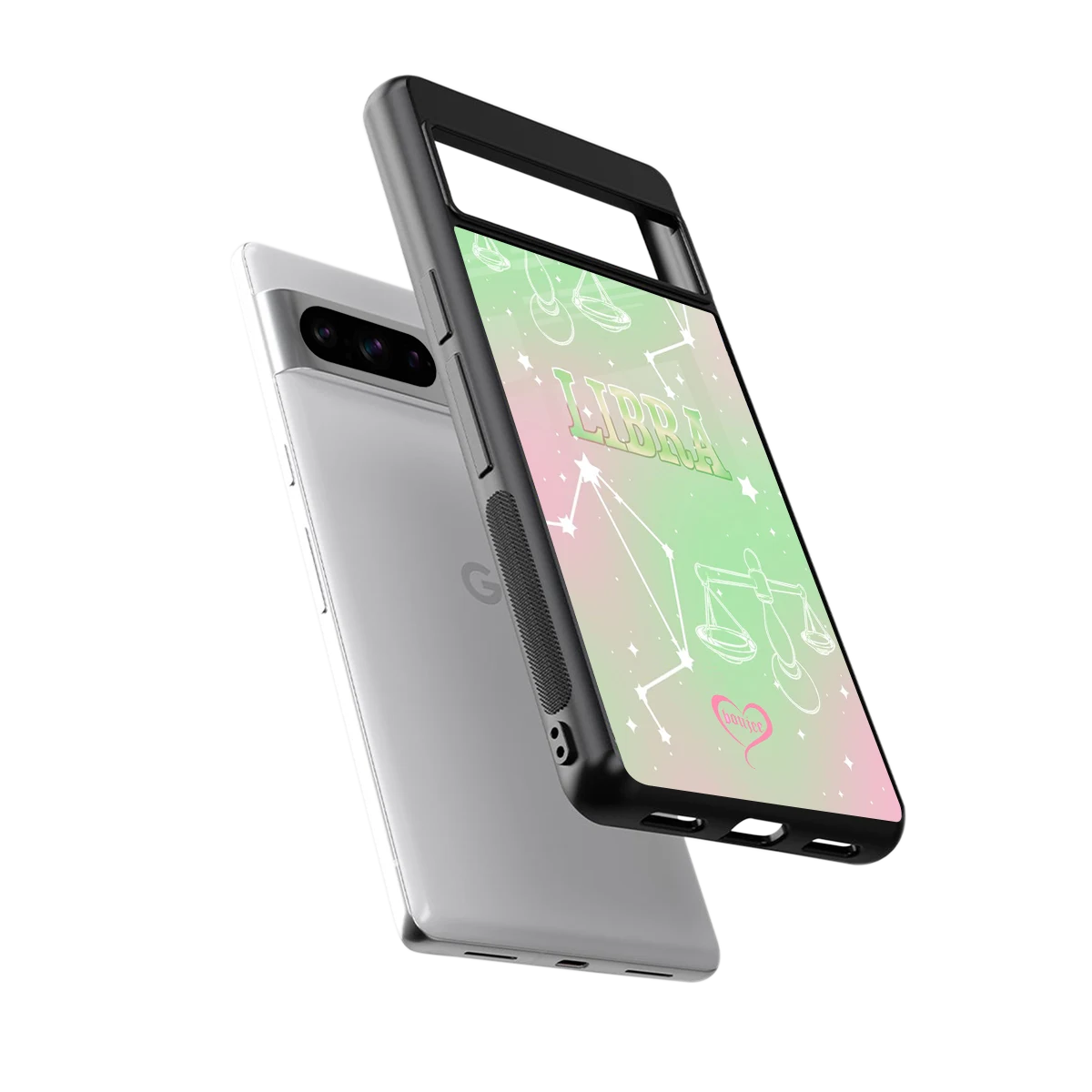 Libra Aura sleek google pixel 8 pro cover with tempered glass back and TPU edges
