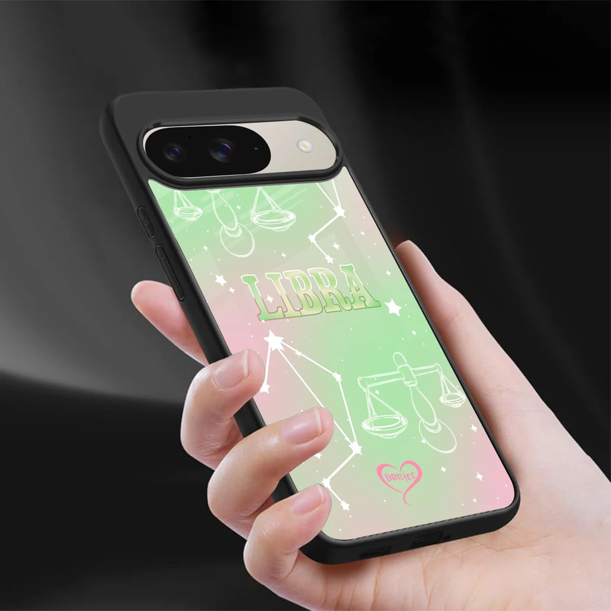 Libra Aura sleek google pixel 9 cover with tempered glass back and TPU edges