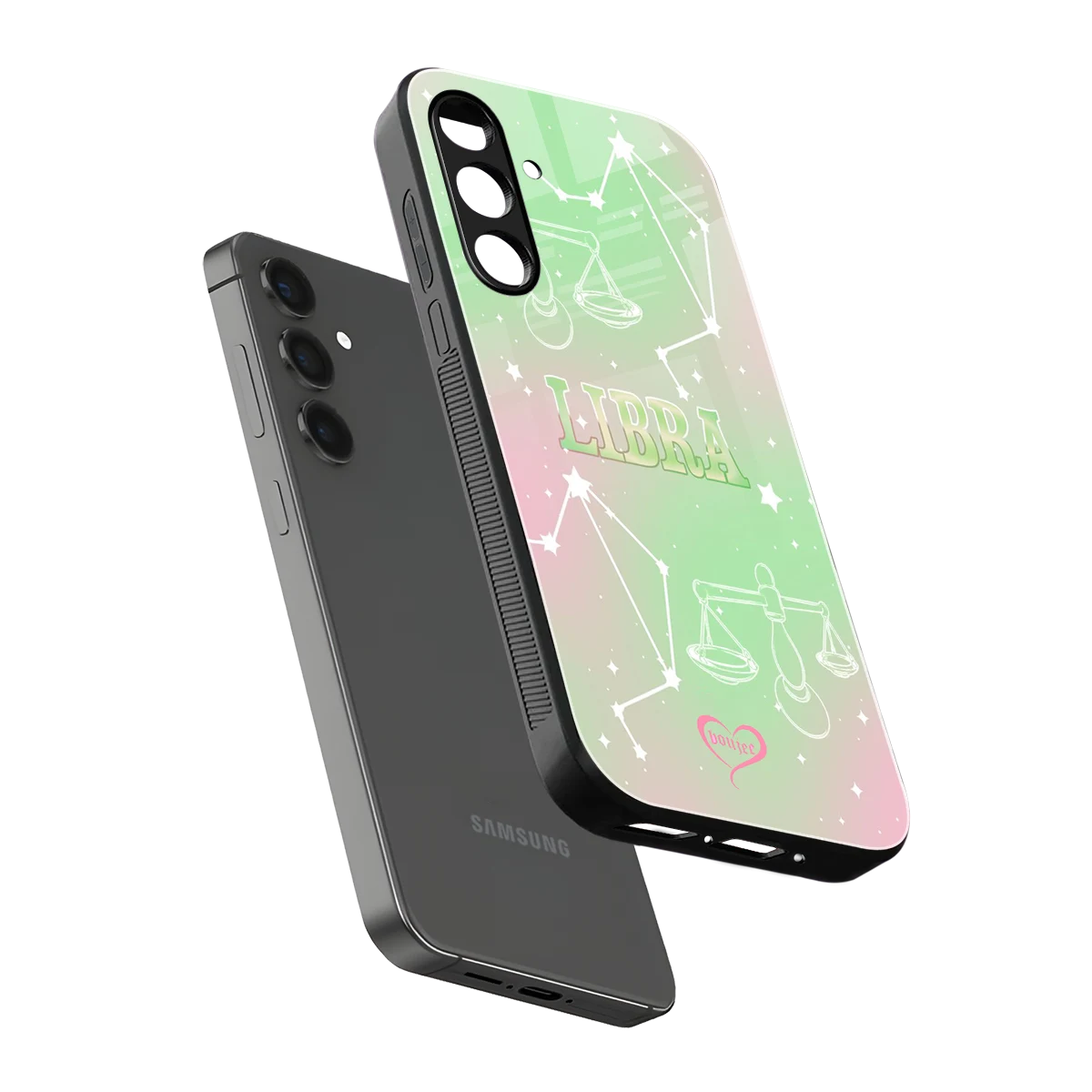 Libra Aura sleek samsung galaxy m35 5g cover with tempered glass back and TPU edges