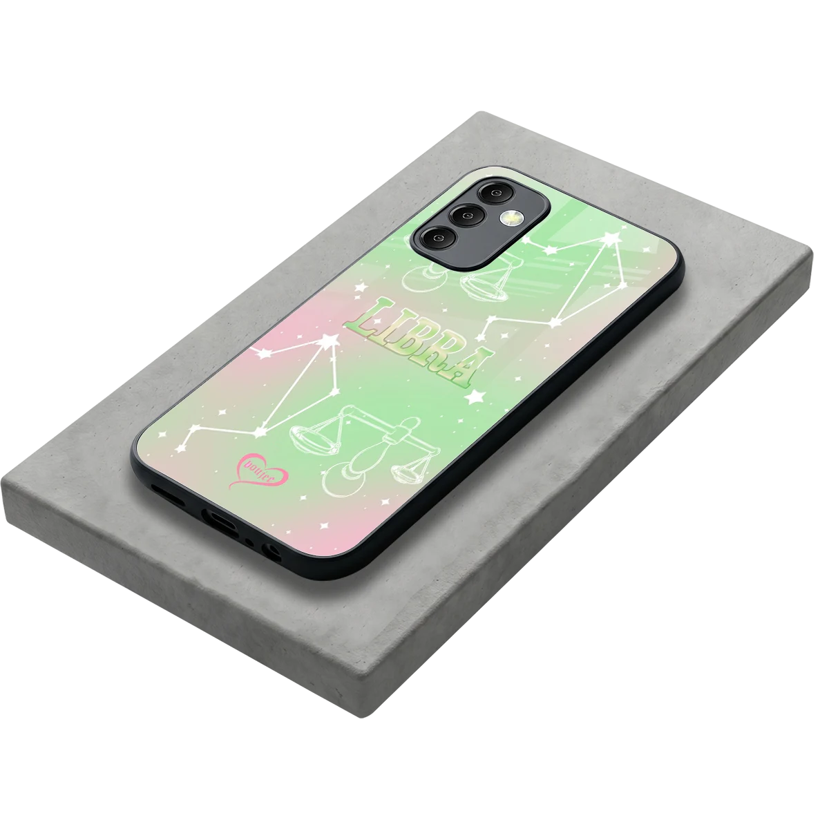 Libra Aura stylish phone case for samsung galaxy m14 5g | glossy glass and slim fit
