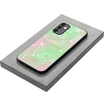 Libra Aura stylish phone case for samsung galaxy m14 5g | glossy glass and slim fit