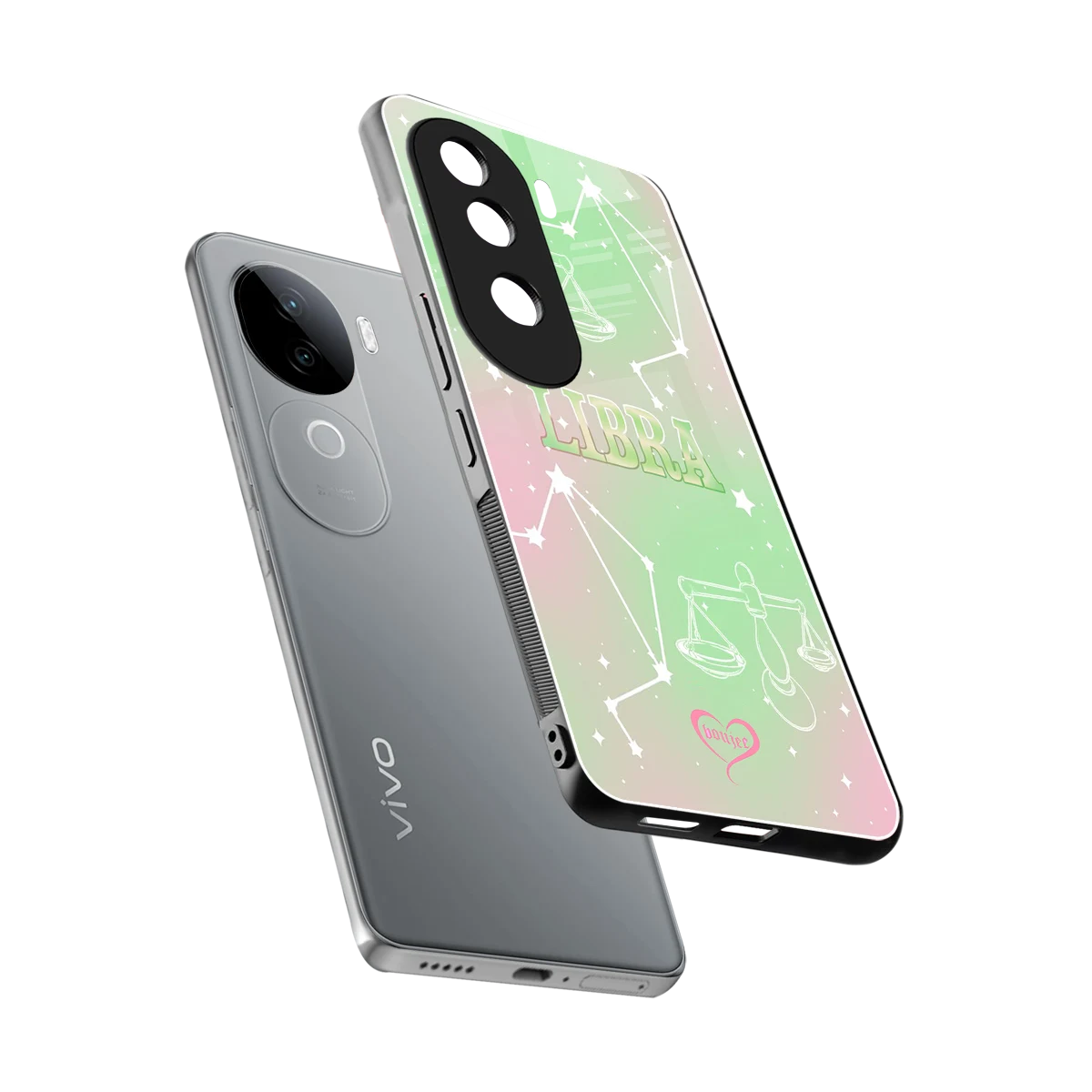 Libra Aura sleek vivo v40e cover with tempered glass back and TPU edges