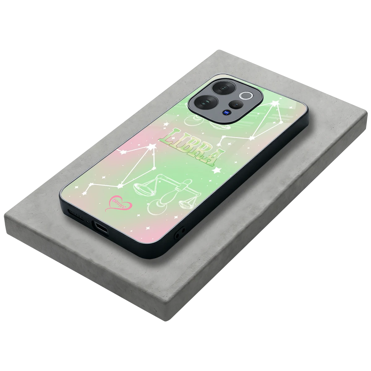 Libra Aura stylish phone case for vivo v70 | glossy glass and slim fit