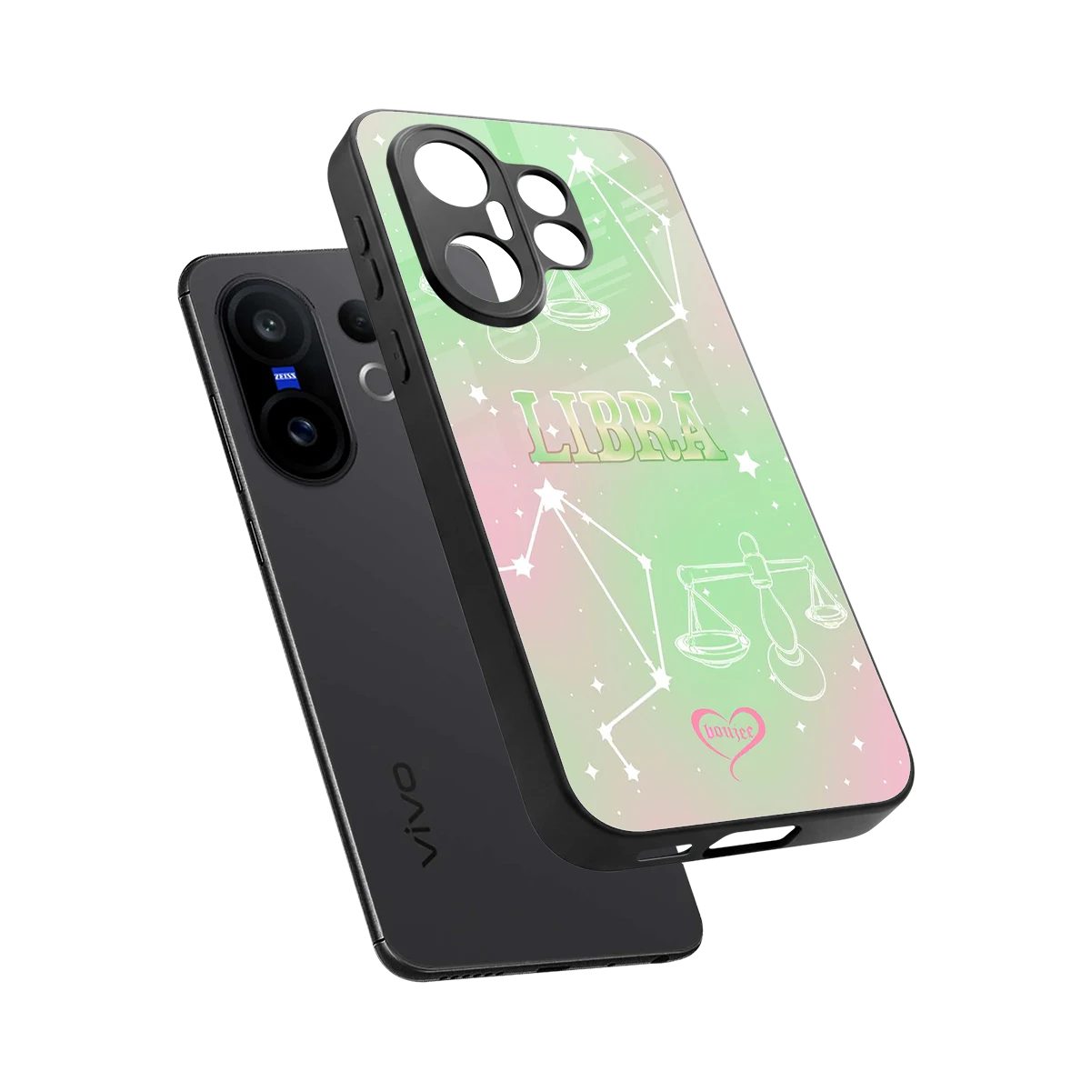 Libra Aura sleek vivo x200 fe cover with tempered glass back and TPU edges