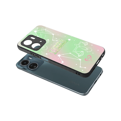 Libra Aura sleek vivo y16 cover with tempered glass back and TPU edges