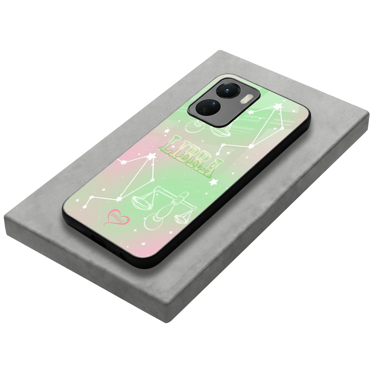 Libra Aura stylish phone case for vivo y16 | glossy glass and slim fit