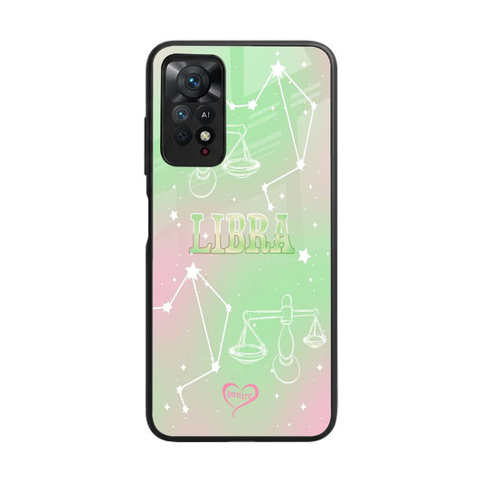 Libra Aura back phone cover | glass case for redmi note 11 pro