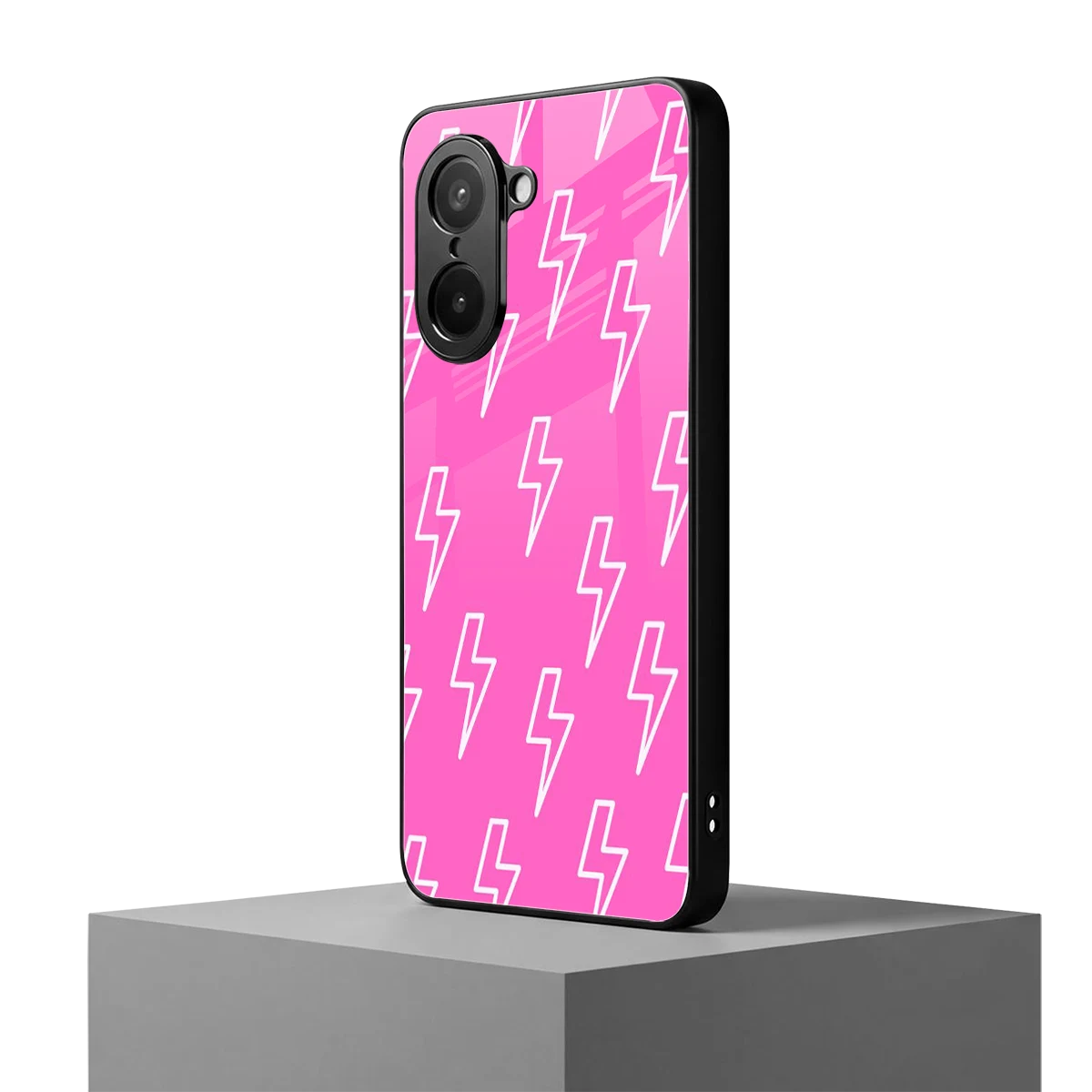 Lightning Pink oneplus nord ce5 5g mobile cover | shockproof glass phone case