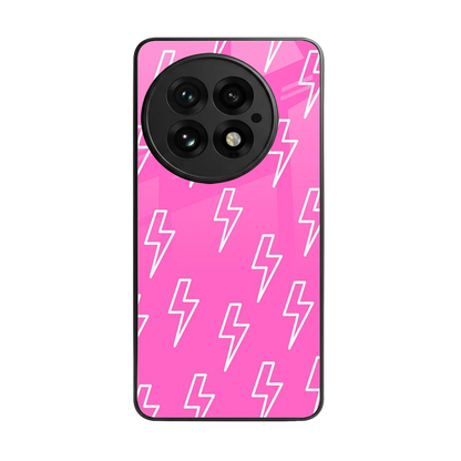 Lightning Pink back phone cover | glass case for oneplus 13