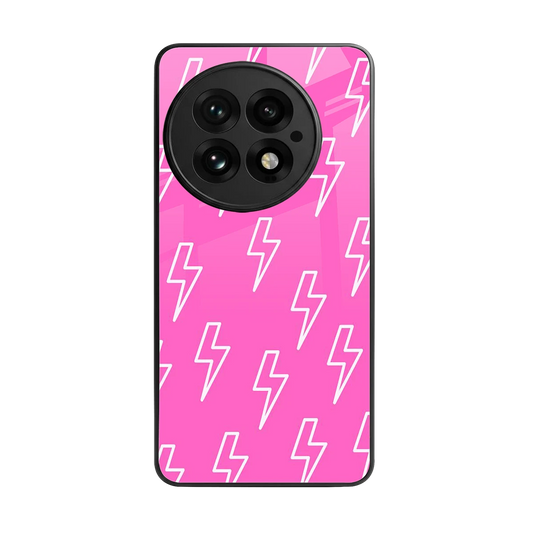 Lightning Pink back phone cover | glass case for oneplus 13