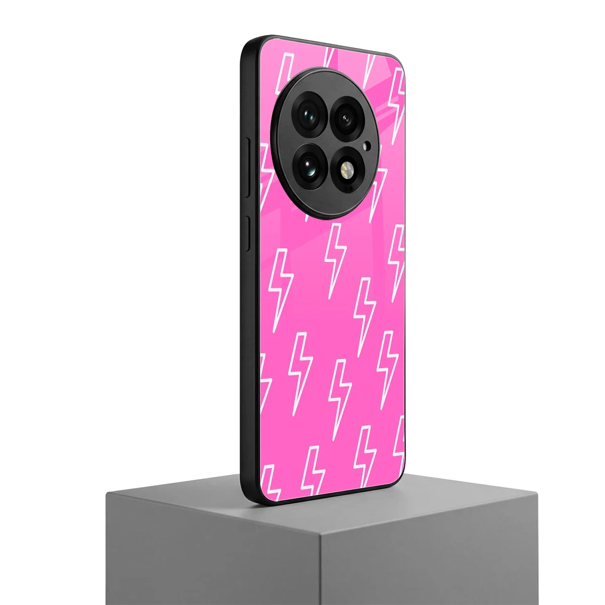 Lightning Pink oneplus 13 mobile cover | shockproof glass phone case