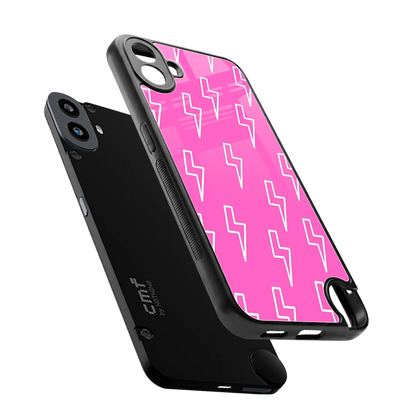 Lightning Pink sleek cmf nothing phone 1 cover with tempered glass back and TPU edges
