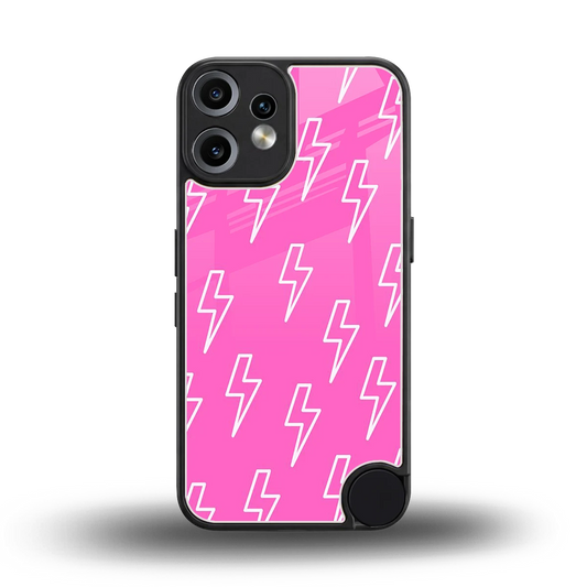Lightning Pink back phone cover | glass case for cmf nothing phone 2 pro