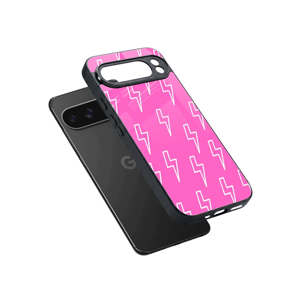 Lightning Pink sleek google pixel 10 pro xl cover with tempered glass back and TPU edges