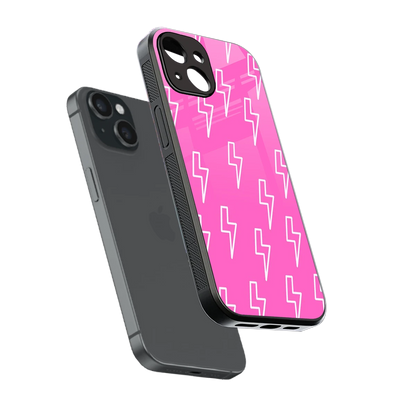 Lightning Pink sleek iphone 12 mini cover with tempered glass back and TPU edges