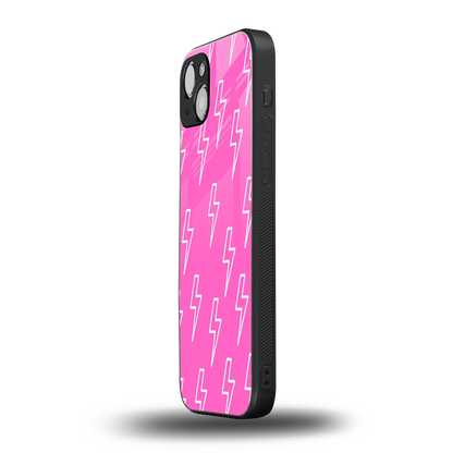 Lightning Pink iphone 14 mobile cover | shockproof glass phone case