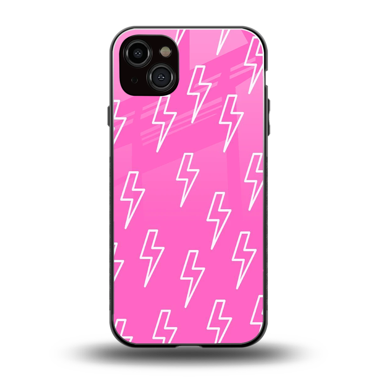 Lightning Pink back phone cover | glass case for iphone 14 plus
