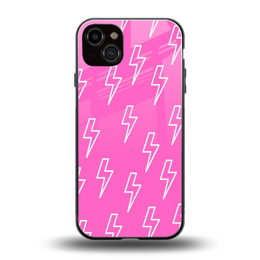 Lightning Pink back phone cover | glass case for iphone 14 plus