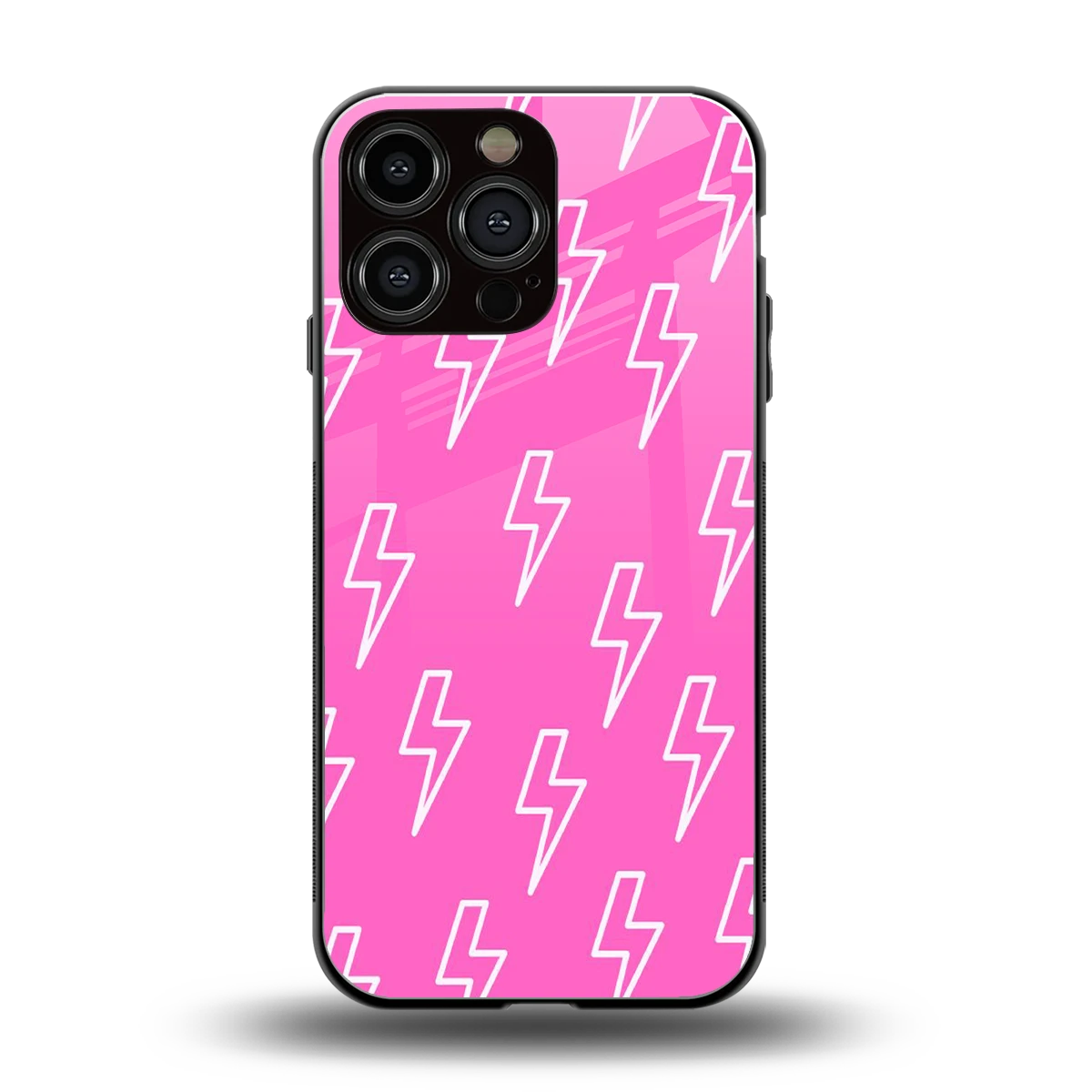 Lightning Pink back phone cover | glass case for iphone 15 pro max