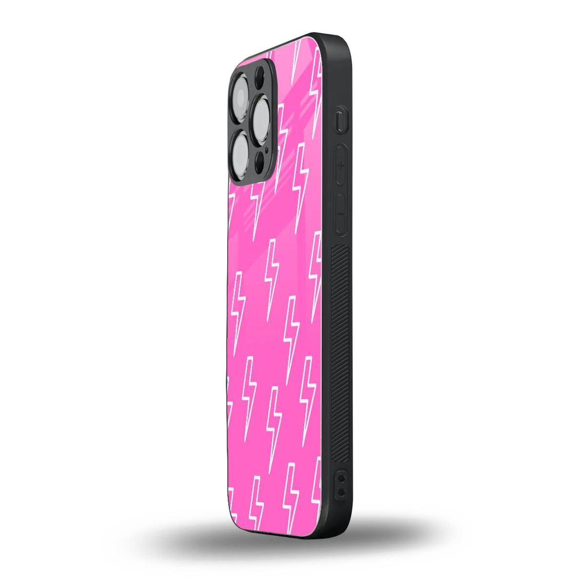Lightning Pink iphone 15 pro max mobile cover | shockproof glass phone case
