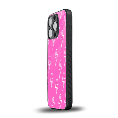 Lightning Pink iphone 15 pro mobile cover | shockproof glass phone case