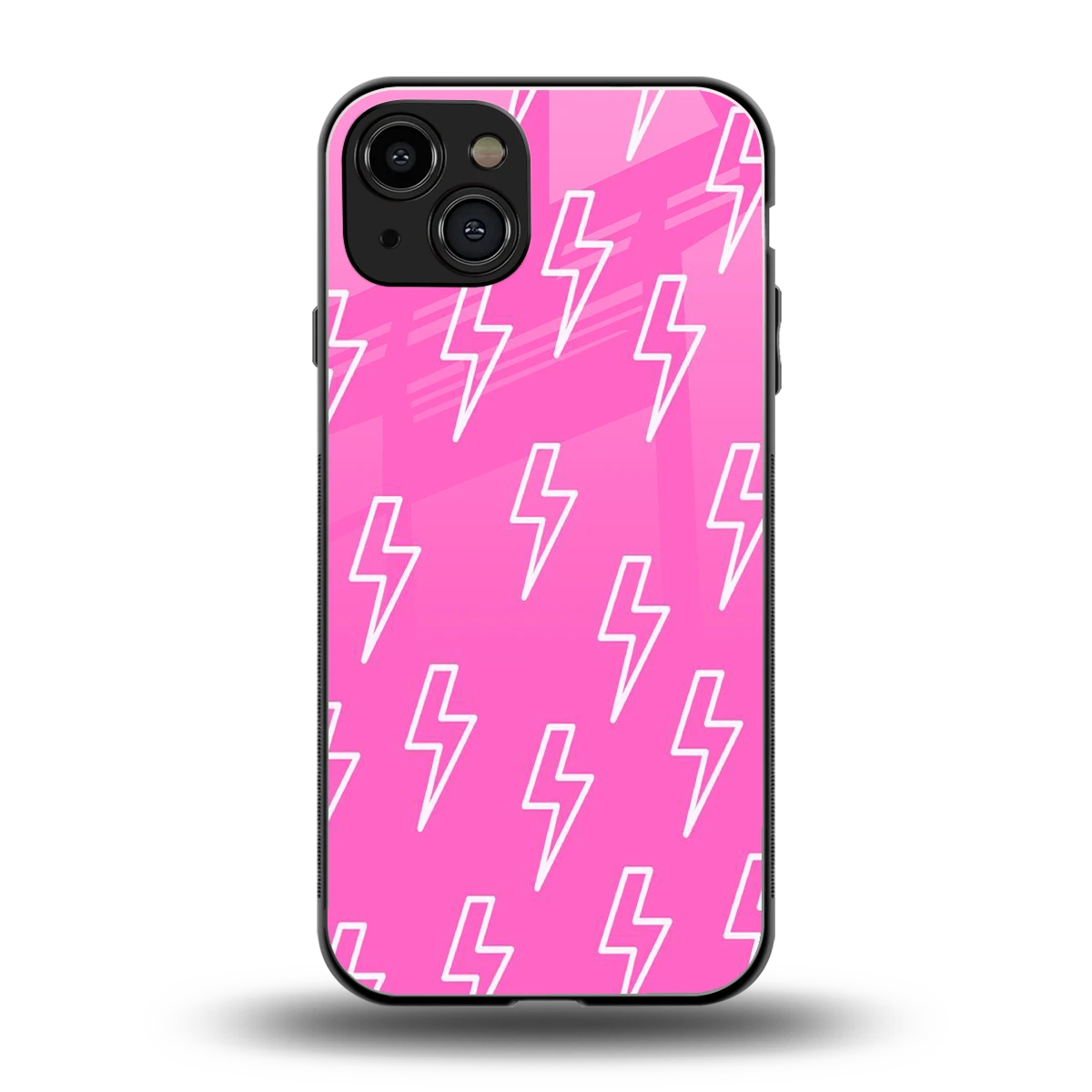 Lightning Pink back phone cover | glass case for iphone 15