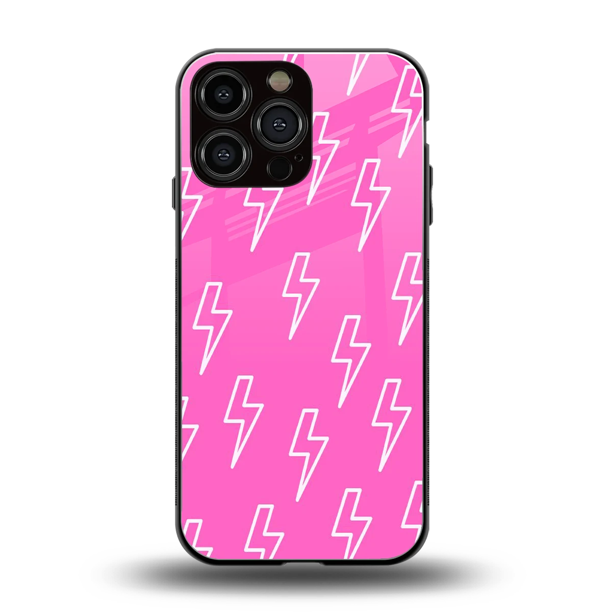 Lightning Pink back phone cover | glass case for iphone 16 pro max