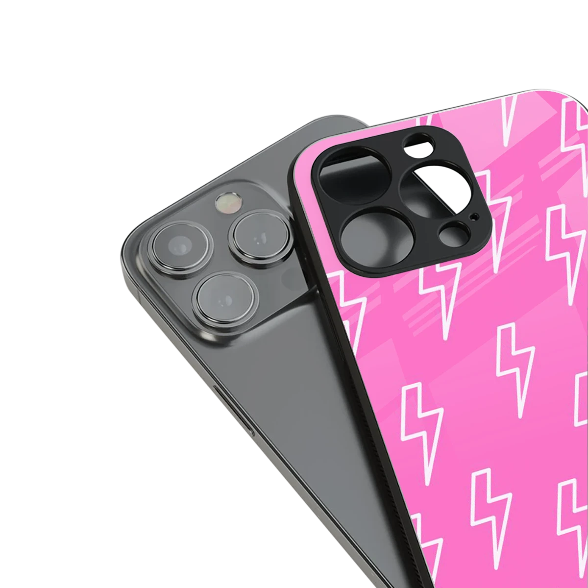 Lightning Pink stylish phone case for iphone 15 pro | glossy glass and slim fit