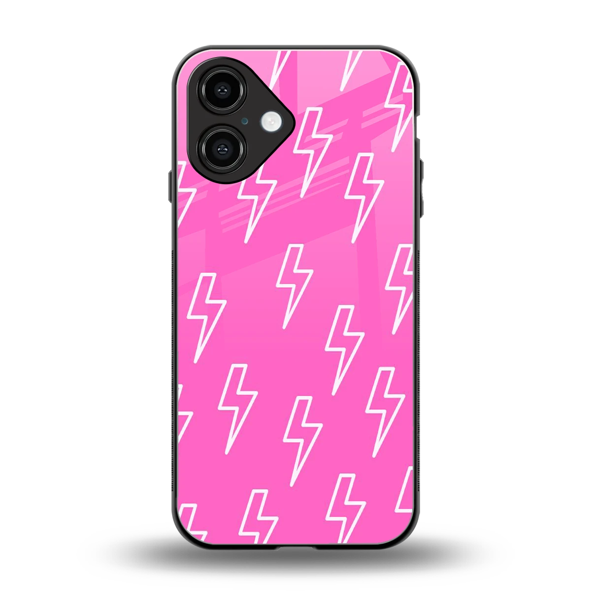 Lightning Pink back phone cover | glass case for iphone 16